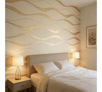 Shein 1 Rollo de papel tapiz a rayas marrón, película autoadhesiva 3D, panel decorativo de grano de madera falso, adecuado para dormitorio, sala de estar, b