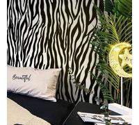 Shein 1 rollo de papel tapiz autoadhesivo con estampado de cebra, pegatina de PVC extraíble, estilo moderno, adecuado para la decoración de la pared de la s