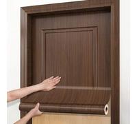 Shein 1 rollo de papel tapiz autoadhesivo con estampado de grano de madera oscuro, adecuado para paredes, gabinetes, mesas, sillas, habitaciones, también se