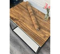 Shein 1 Rollo de papel tapiz autoadhesivo de grano de madera falso, textura de madera desgastada, estilo rústico, removible y resistente al agua, color marr