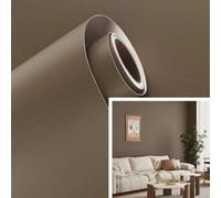 Shein 1 rollo de papel tapiz autoadhesivo de vinilo con efecto escarcha marrón, papel tapiz desprendible para dormitorio, sala de estar, fondo de TV, decora