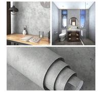 Shein 1 Rollo de Papel Tapiz Autoadhesivo Gris Claro Efecto Hormigón, 15.7"*118", Película Decorativa Impermeable y Resistente a la Humedad, Resistente a Ar