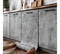 Shein 1 Rollo de papel tapiz autoadhesivo moderno industrial de color gris cemento mate, resistente al agua, al aceite y al calor, papel tapiz extraíble ant