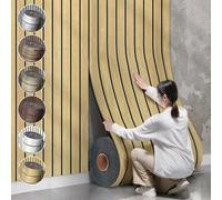 Shein 1 rollo de papel tapiz autoadhesivo, paneles de pared con efecto de grano de madera, adhesivo de pared impermeable y reforzado IPXE, adecuado para dec