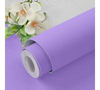 Shein 1 rollo de papel tapiz autoadhesivo sólido de color púrpura, tamaño 40 cm x 5 m/3 m/1 m, superficie mate de PVC, impermeable, fácil de limpiar, pegati