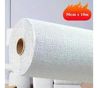 Shein 1 Rollo de Papel Tapiz Autoadhesivo Texturizado de Espuma Gruesa, Impermeable y Removible, Adecuado para Decoración de Paredes, Sala de Estar y Dormit
