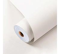 Shein 1 Rollo de papel tapiz autoadhesivo y removible de color blanco masilla, papel de contacto impermeable de vinilo para decoración de paredes de dormito