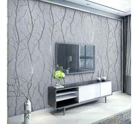 Shein 1 rollo de papel tapiz de estilo minimalista moderno no tejido con diseño de rama de árbol seco, excelente para la pared del fondo del televisor, sala