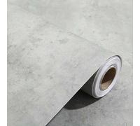 Shein 1 rollo de papel tapiz de habitación de estilo industrial gris de cemento mate grueso, papel adhesivo removible impermeable para muebles, rollo de pap