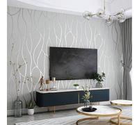Shein 1 Rollo de papel tapiz moderno minimalista con diseño geométrico de líneas, con relieve en material no tejido, ideal para decoración del hogar, sala d