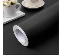 Shein 1 Rollo de papel tapiz negro mate, película de vinilo de unicolor, removible y autoadhesiva, papel tapiz negro, adecuado para gabinetes y cajones, pap