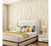 Shein 1 rollo de papel tapiz no tejido moderno de onda de agua 3D, material de PVC reforzado, tamaño 45cm x 100cm/300cm/500cm, adecuado para sala de estar,