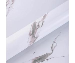Shein 1 rollo de pegatina impermeable para cocina con estampado de mármol, papel de contacto impermeable y lavable, papel de encimera de granito gris, papel