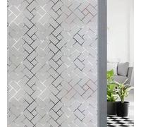 Shein 1 rollo de película para ventanas de vidrio con diseño geométrico de espiga, estilo nórdico minimalista moderno, PVC estático sin pegamento, ancho de