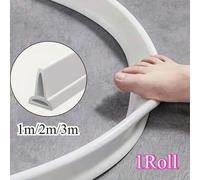 Shein 1 rollo de tira de sellado impermeable para la base de la ducha, sellador antideslizante a prueba de agua para el umbral del baño, barrera de transici