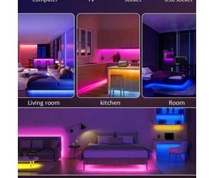 Shein 1 Set 1m/2m/3 metros/5m/10m/15m/20m [2 rollos de 10m] /30m [2 rollos de 15m] /40m [2 rollos de 20m] Tira de iluminación decorativa LED multicolor con