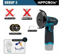 Shein 1 Set Amoladora angular de acero de aleación sin escobillas de 12V, herramienta industrial de grado compacta negra de 19500RPM de alta velocidad para