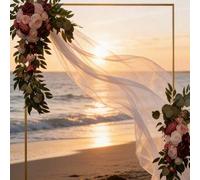 Shein 1 Set Arco de boda cuadrado dorado, estructura metálica de soporte, arco metálico cuadrado resistente, adecuado para decoración de bodas, aniversarios