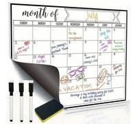 Shein 1 Set Calendario Magnético Borrable para Refrigerador, Calendario de Pizarra Blanca Magnética para Refrigerador, Planificador Familiar Mensual Memo Me