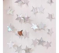 Shein 1 set de 2 piezas de 4 metros de decoración de cumpleaños con estrellas brillantes, banderas azules, plata, oro y oro rosa para decoración del hogar,