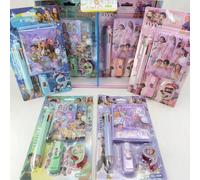 Shein 1 Set de artículos de papelería de ídolo coreano - Bolígrafo retráctil, mini libreta, borrador y cinta, suministros escolares de estilo de dibujos ani