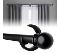 Shein 1 Set de Barra de Cortina Ajustable de 86-371cm con Decoración de Parte Superior Redonda, Barra de Cortina Extensible Resistente, Juego de Cortina Com