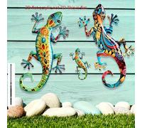 Shein 1 Set de Decoración de Pared Acrílica, Arte de Pared de Gecko Energético - Impresión Plana 2D, Decoración de Lagarto de Primavera/Verano para Exterior