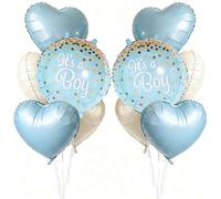 Shein 1 Set de Globos para Baby Shower, Globos de Foil en Forma de Corazón de Color Rosa y Azul "Es una Niña" "Es un Niño" para Fiesta de Revelación de Géne
