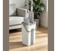 Shein 1 Set de Kit de Fregona y Cubo para Limpieza del Hogar, Incluye 2 Almohadillas de Fregona, Fregona Plana sin Manos, Cubo con Fregona, Uso en Seco & Hú