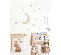 Shein 1 Set de Pegatinas de Pared con Luna y Estrellas, Adecuado para Decorar la Habitación de los Niños, Escenas de Dormitorio. Ideal para Decoración de Gu