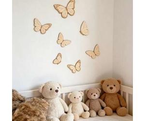 Shein 1 Set de Pegatinas de Pared de Mariposas de Estilo Bohemio | Decoración de Pared de Madera Reutilizable | Adornos Colgantes de Pared Creativos | Decor