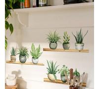 Shein 1 Set de Pegatinas de Plantas en Maceta para Decoración de Pared para Sala de Estar y Fondo de Cocina, Pegatinas, Vinilos Decorativos para Decoración