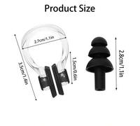 Shein 1 Set de tapones para los oídos y pinza nasal para nadar, tapones de oído reutilizables y a prueba de agua, suaves, protección para oídos y nariz para