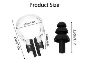 Shein 1 Set de tapones para los oídos y pinza nasal para nadar, tapones de oído reutilizables y a prueba de agua, suaves, protección para oídos y nariz para