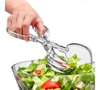 Shein 1 Set de Tijeras y Pinzas reutilizables de plástico para ensalada, Pinzas para bistec resistentes al calor extendidas, Pinzas multiusos, Utensilios de