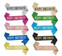 Shein 1 set Faja de feliz cumpleaños y diadema para mujeres y hombres, decoraciones de cumpleaños con faja, faja de cumpleaños como regalo para fiestas de c