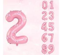 Shein 1 Set Globos de Número 0-9 de 32 Pulgadas con Decoraciones de Lazo y Flor, Decoración de Cumpleaños, Globo Gigante de Foil #1, Adecuado para Fiesta de