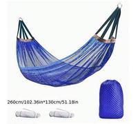 Shein 1 Set Hamaca portátil y transpirable, columpio de malla para exteriores, suministros de camping y viaje antivuelco con bolsa de almacenamiento