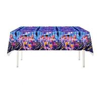 Shein 1 Set Mantel desechable de PE con borde blanco con tema de cazador D-Emon de K-Pop, adecuado para decoración de fiesta de cumpleaños, estilo aleatorio