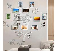 Shein 1 Set Marco de Fotos Acrílico 3D Decoración de Pared, Galería DIY Autoadhesiva, Incluye Plantilla de Colgado en Pared, Adecuado para Árbol Genealógico