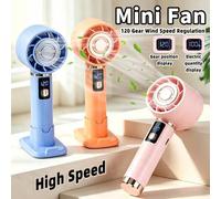 Shein 1 Set Mini Ventilador de Escritorio Portátil con Soporte, Batería Recargable USB, Velocidad de Viento Ajustable, Adecuado para Camping, Exterior, Viaj