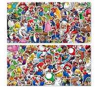 Shein 1 set Paquete de pegatinas de vinilo con temática de Super Plumber Bros, que presenta varias pegatinas con Luigi, Peach y elementos icónicos del juego