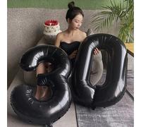 Shein 1 set/paquete Globos de aluminio gigantes con números de 32 pulgadas, decoraciones para fiestas de cumpleaños, aniversarios, bodas, Navidad, Halloween