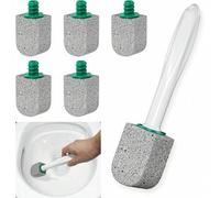 Shein 1 set Piedra pómez limpiador de tazas de inodoro, cepillo limpiador de baño, recambios de varilla para inodoro con mango de 18 cm de largo para elimin