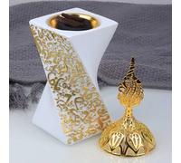 Shein 1 Set Quemador de incienso creativo para dormitorio, quemador de incienso de estilo oriental con tapa de metal, difusor de aromaterapia, caja de espir