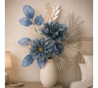 Shein 1 Set Ramo de Flores Artificiales Tono Azul Brumoso Primavera/Verano, Decoración de Ambiente para Fiestas y Reuniones, Día del Padre, Cumpleaños, Casa