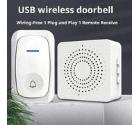 Shein 1 Set Timbre Inalámbrico, Timbre Electrónico para Exteriores, Timbre Inalámbrico USB, Timbre con Control Remoto, Alarma para Ancianos, Timbre Inalámbr