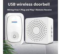 Shein 1 Set Timbre Inalámbrico, Timbre Electrónico para Exteriores, Timbre Inalámbrico USB, Timbre con Control Remoto, Alarma para Personas Mayores, Timbre