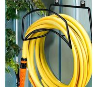 Shein 1 soporte de manguera de metal robusto para montaje en pared, ajustable en forma de U, para mangueras y cuerdas de jardín para uso en interiores y ext