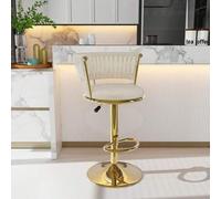Shein 1 taburete de bar, giratorio y plegable, terciopelo + acero inoxidable, silla de comedor regulable en altura, 40x40x78,5-100cm